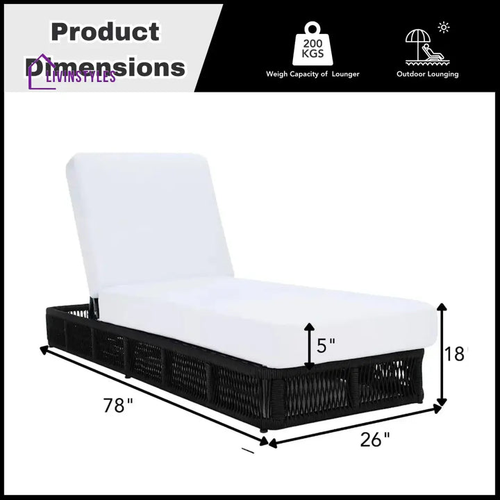 Omaira Outdoor All-Weather Rope Lounger with Cushions - Lounger Set