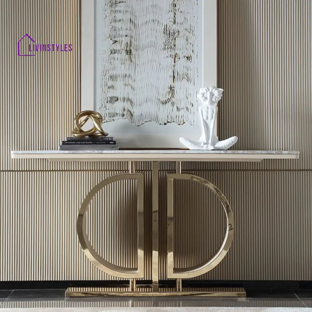Omkaar Stainless Steel Living Room Console Table