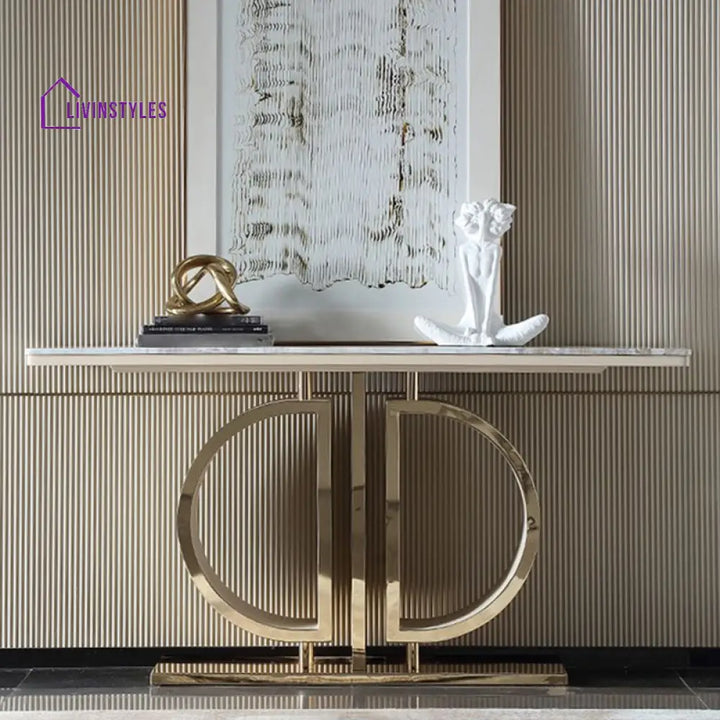 Omkaar Stainless Steel Living Room Console Table