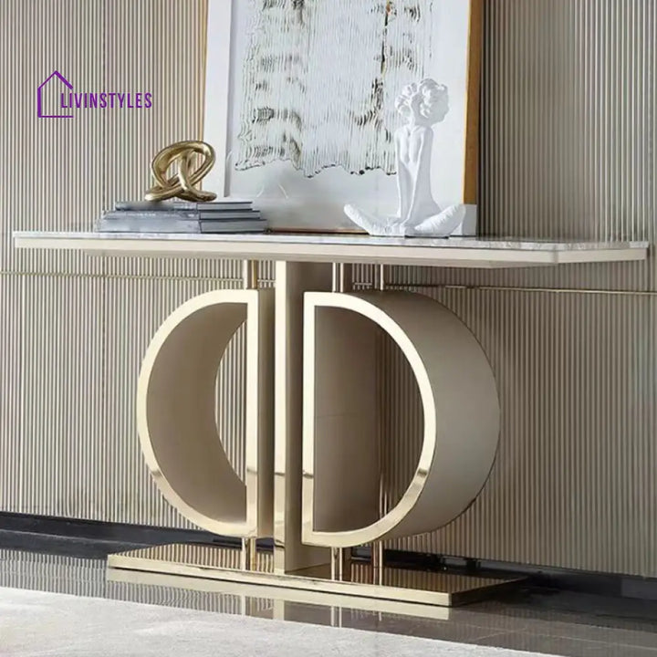 Omkaar Stainless Steel Living Room Console Table