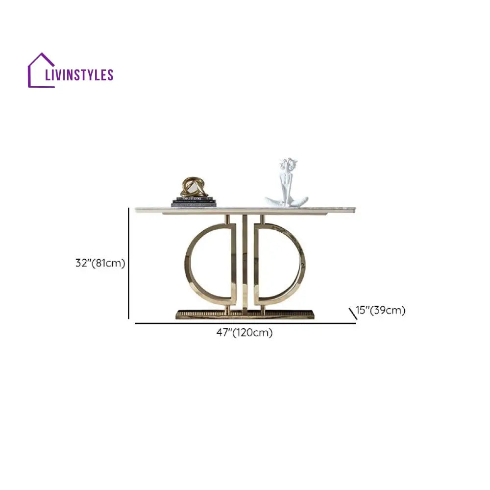 Omkaar Stainless Steel Living Room Console Table