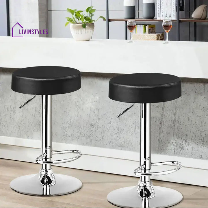 Omkar Linon Bar Stool Set Of -1 / Black