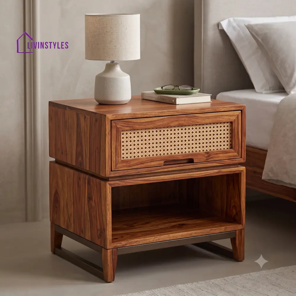 Omolara Premium Wooden Bedside Table | Side Table for Bedroom