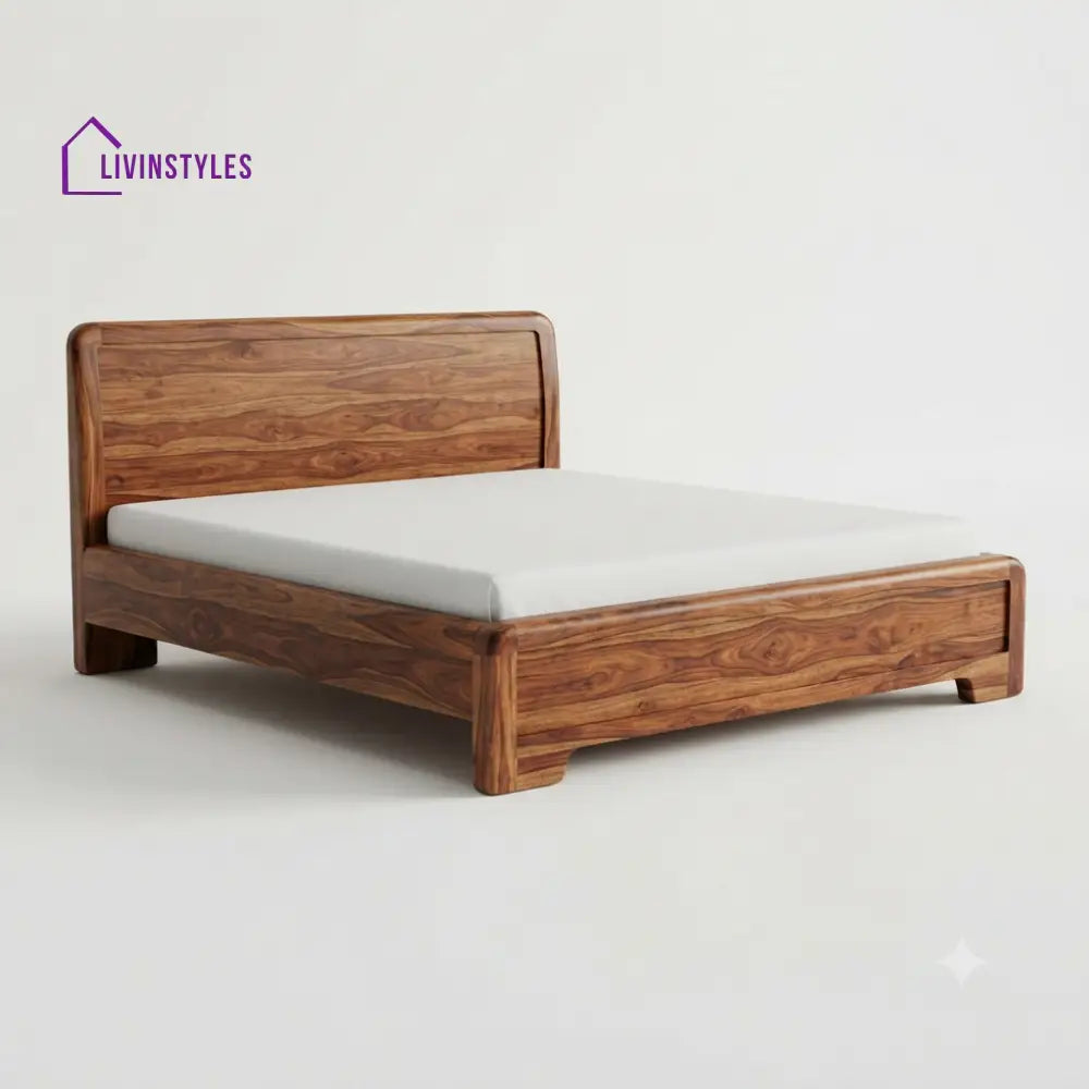 Onalenna Wooden Double Bed | King Size Bed | Queen Size Bed - Bed Without Storage