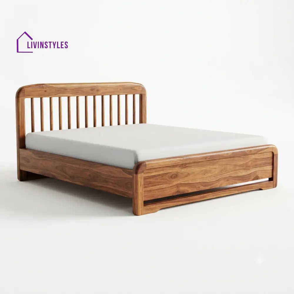 Ontlametse Wooden Double Bed | King Size Bed | Queen Size Bed - Bed Without Storage