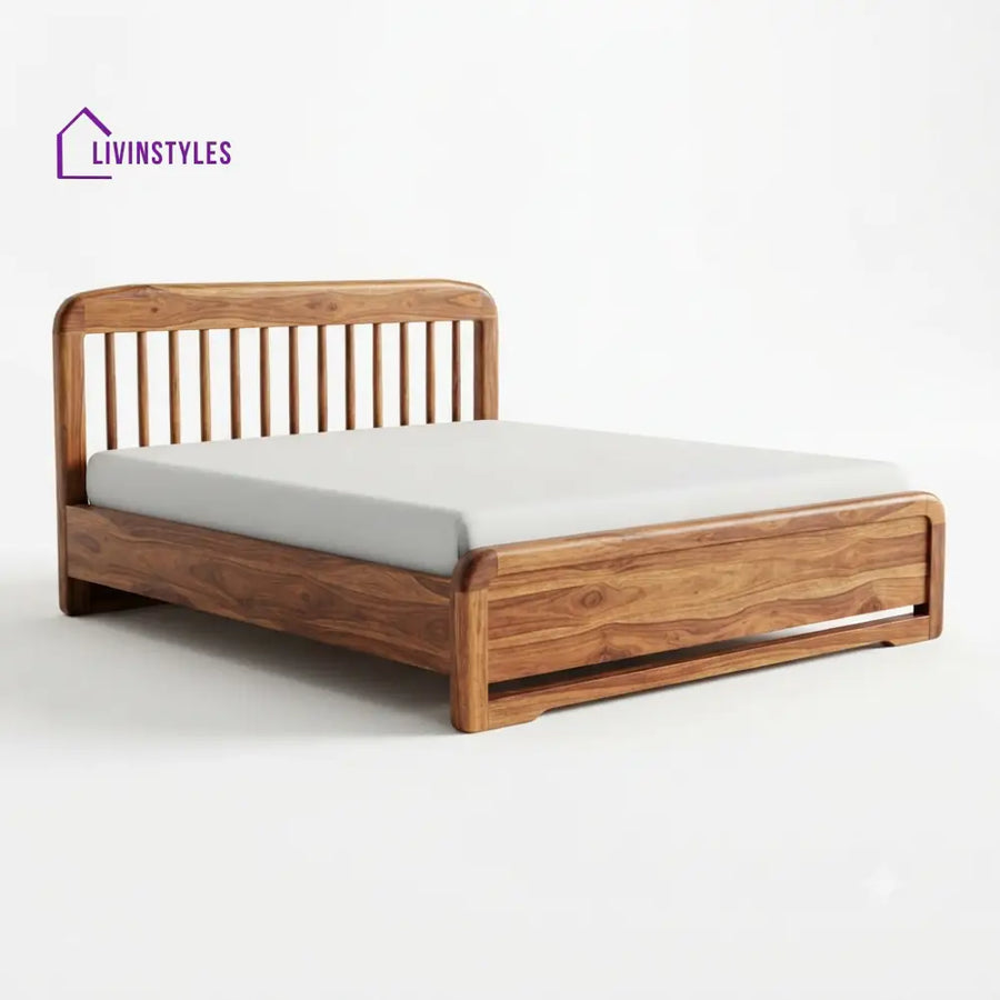 Ontlametse Wooden Double Bed | King Size Bed | Queen Size Bed - Bed Without Storage