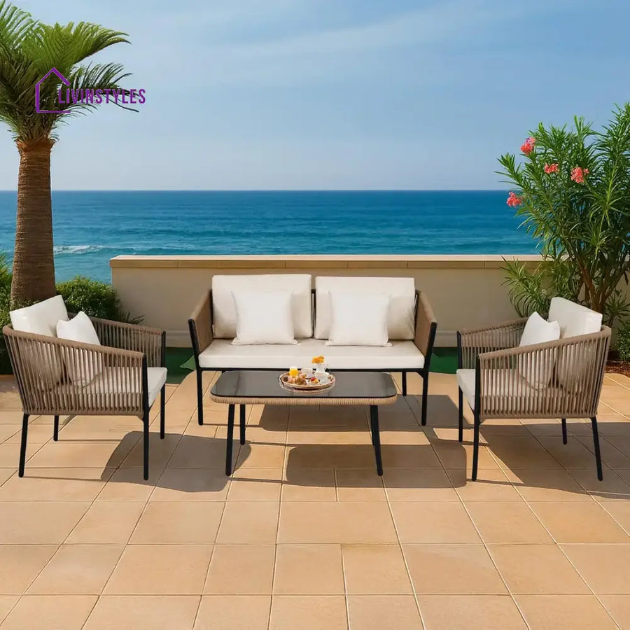 Oorja Outdoor 4 Seater Rope Sofa Set - Sofa Set