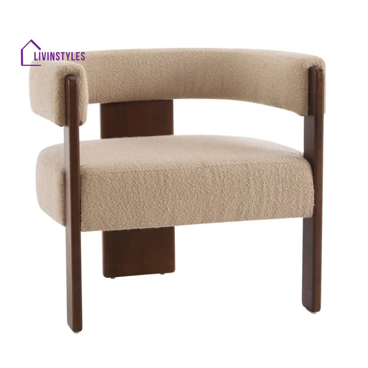 Oorja Solid Wood and Fabric Arm Chair | Living Room Chair | Lounge Chair