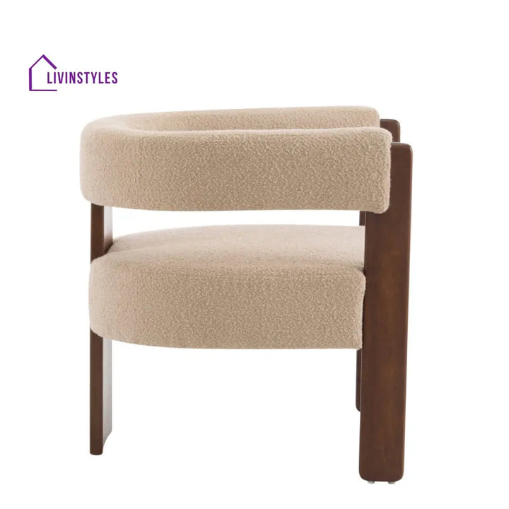 Oorja Solid Wood and Fabric Arm Chair | Living Room Chair | Lounge Chair