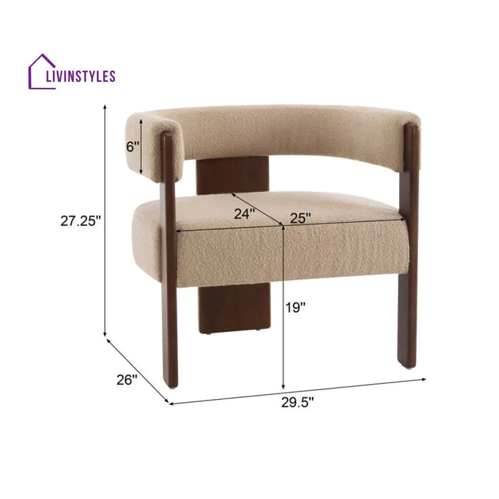 Oorja Solid Wood and Fabric Arm Chair | Living Room Chair | Lounge Chair