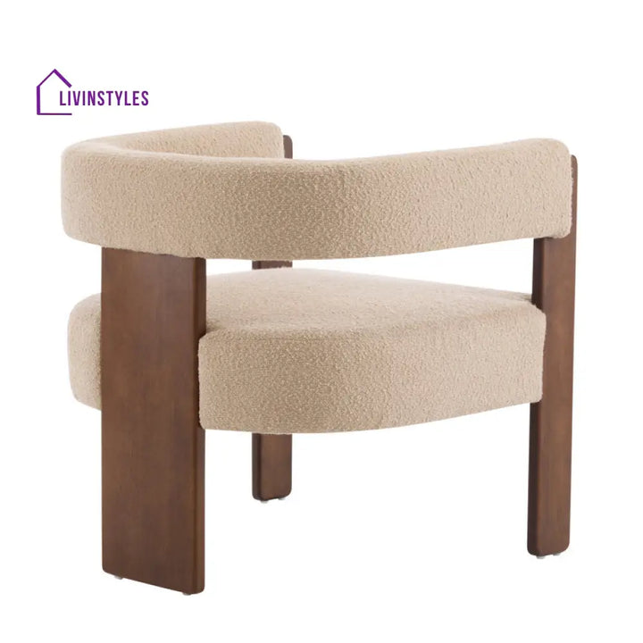 Oorja Solid Wood and Fabric Arm Chair | Living Room Chair | Lounge Chair
