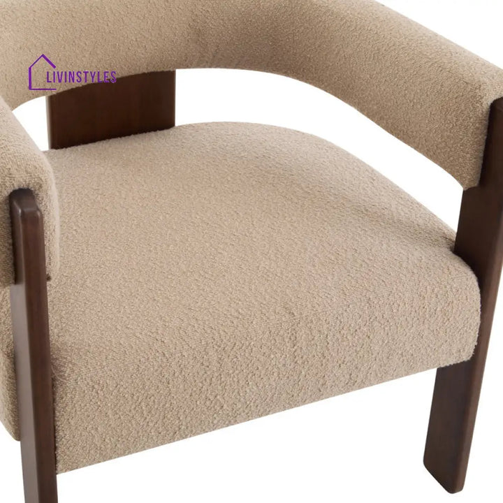 Oorja Solid Wood and Fabric Arm Chair | Living Room Chair | Lounge Chair