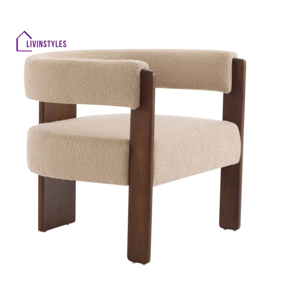 Oorja Solid Wood and Fabric Arm Chair | Living Room Chair | Lounge Chair