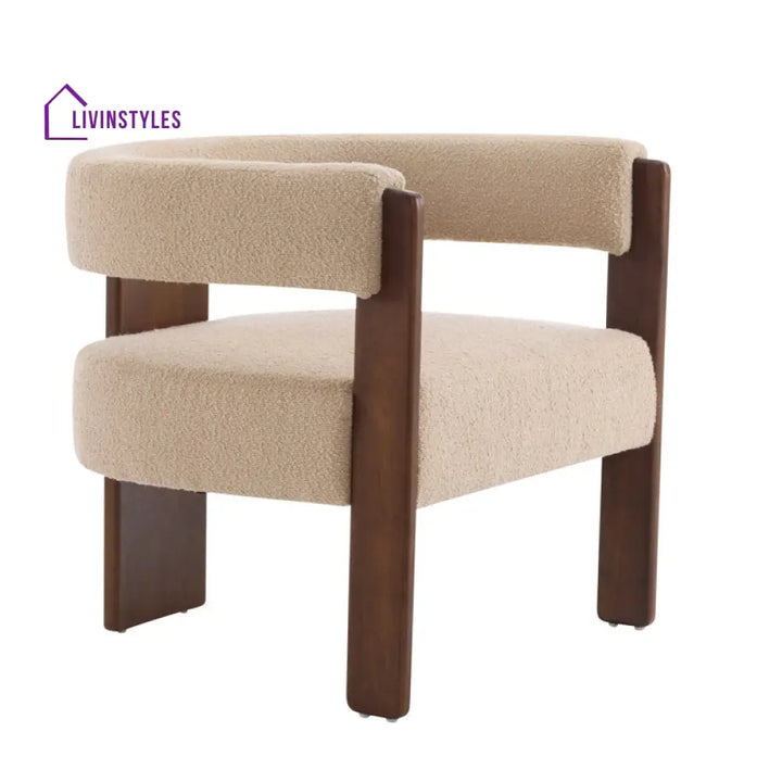 Oorja Solid Wood and Fabric Arm Chair | Living Room Chair | Lounge Chair