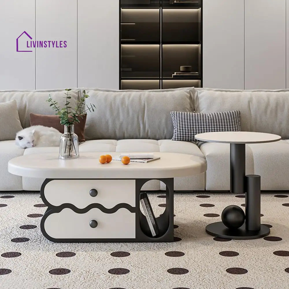 Opal Stainless Steel and MDF Coffee Table for Living Room
