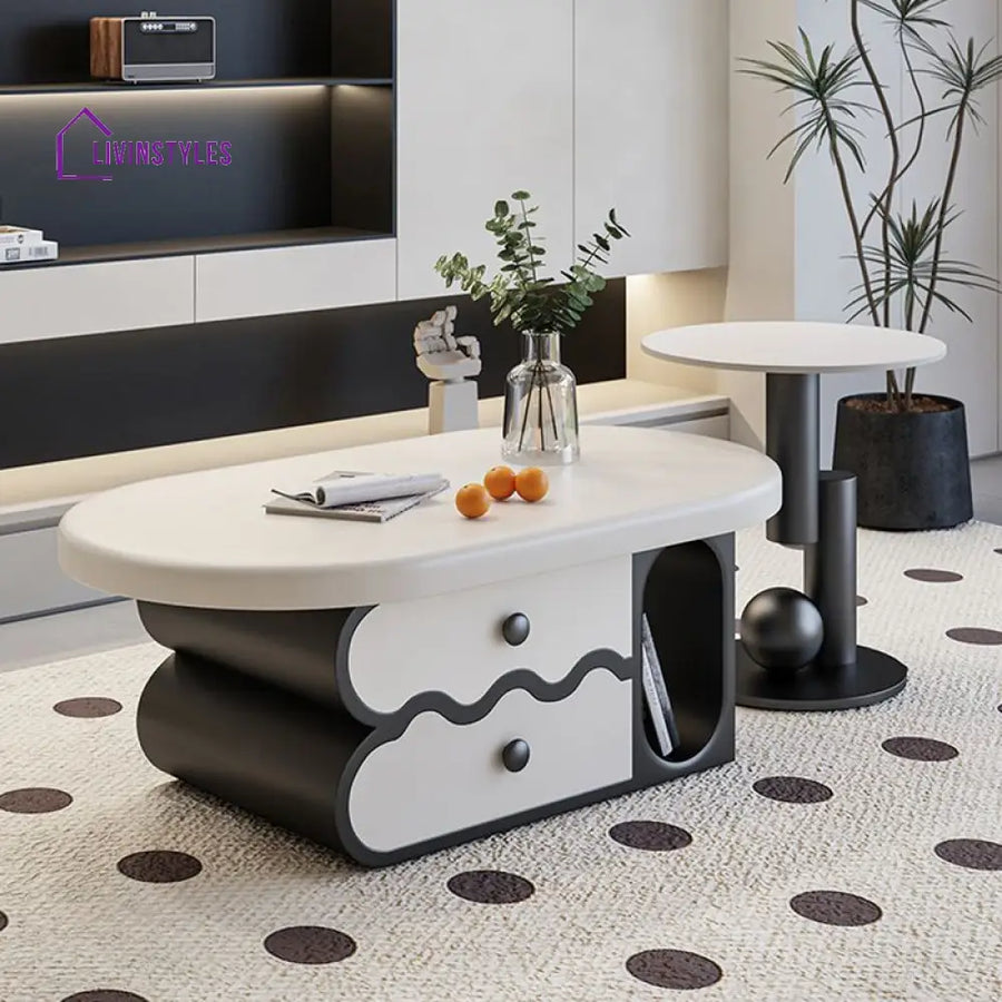 Opal Stainless Steel and MDF Coffee Table for Living Room