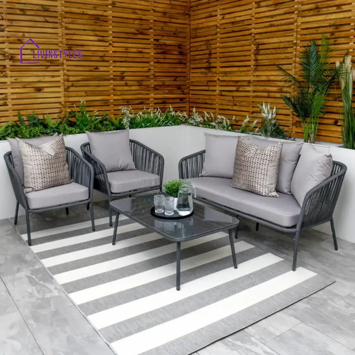 Ophelia 5-Seater Outdoor All-Weather Rope Sofa Set - Sofa Set