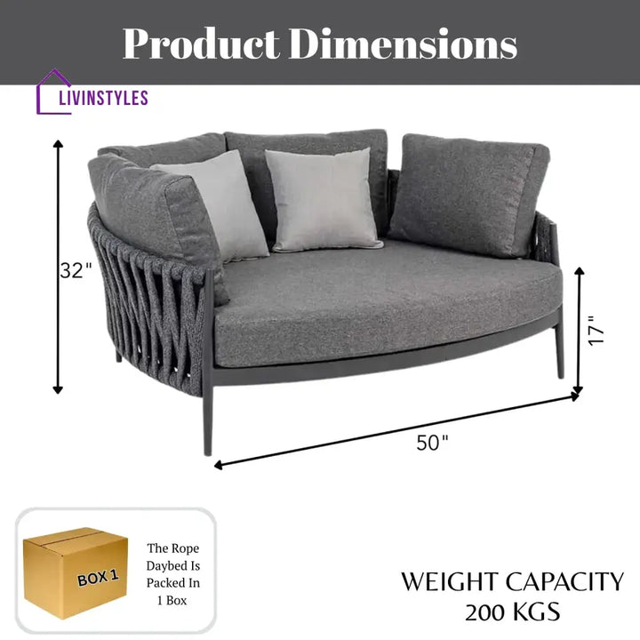 Ophelie Outdoor Patio Rope Daybed for Garden - Daybed