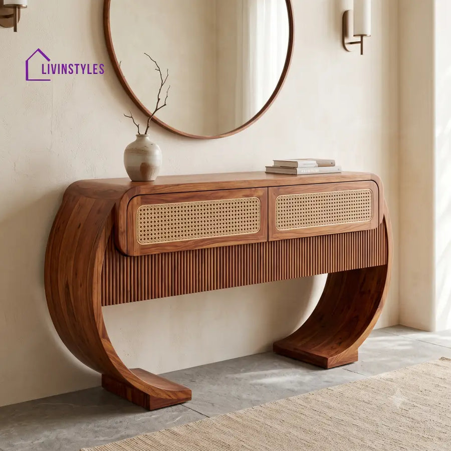 Ophelie Premium Wooden Console Table for Living Room | Entryway Table