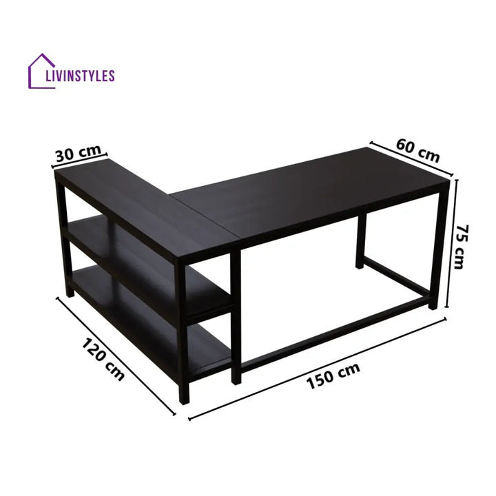 Optimus L shape desk with Storage Design | Computer Table | Study Table for Home - Workstations & Cubicles
