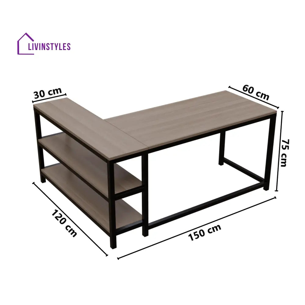 Optimus L shape desk with Storage Design | Computer Table | Study Table for Home - Workstations & Cubicles