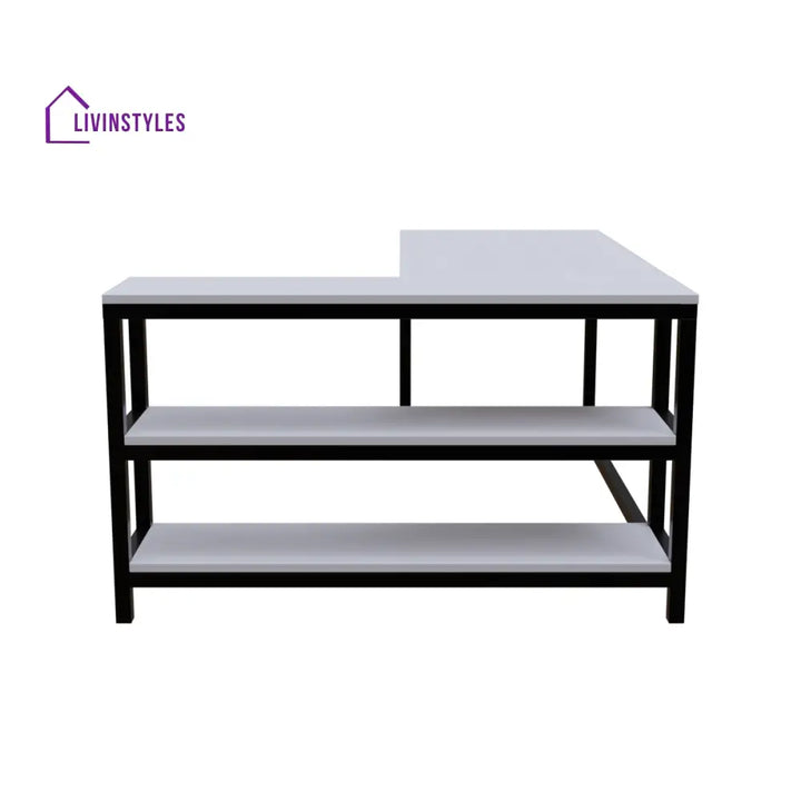 Optimus L shape desk with Storage Design | Computer Table | Study Table for Home - Workstations & Cubicles