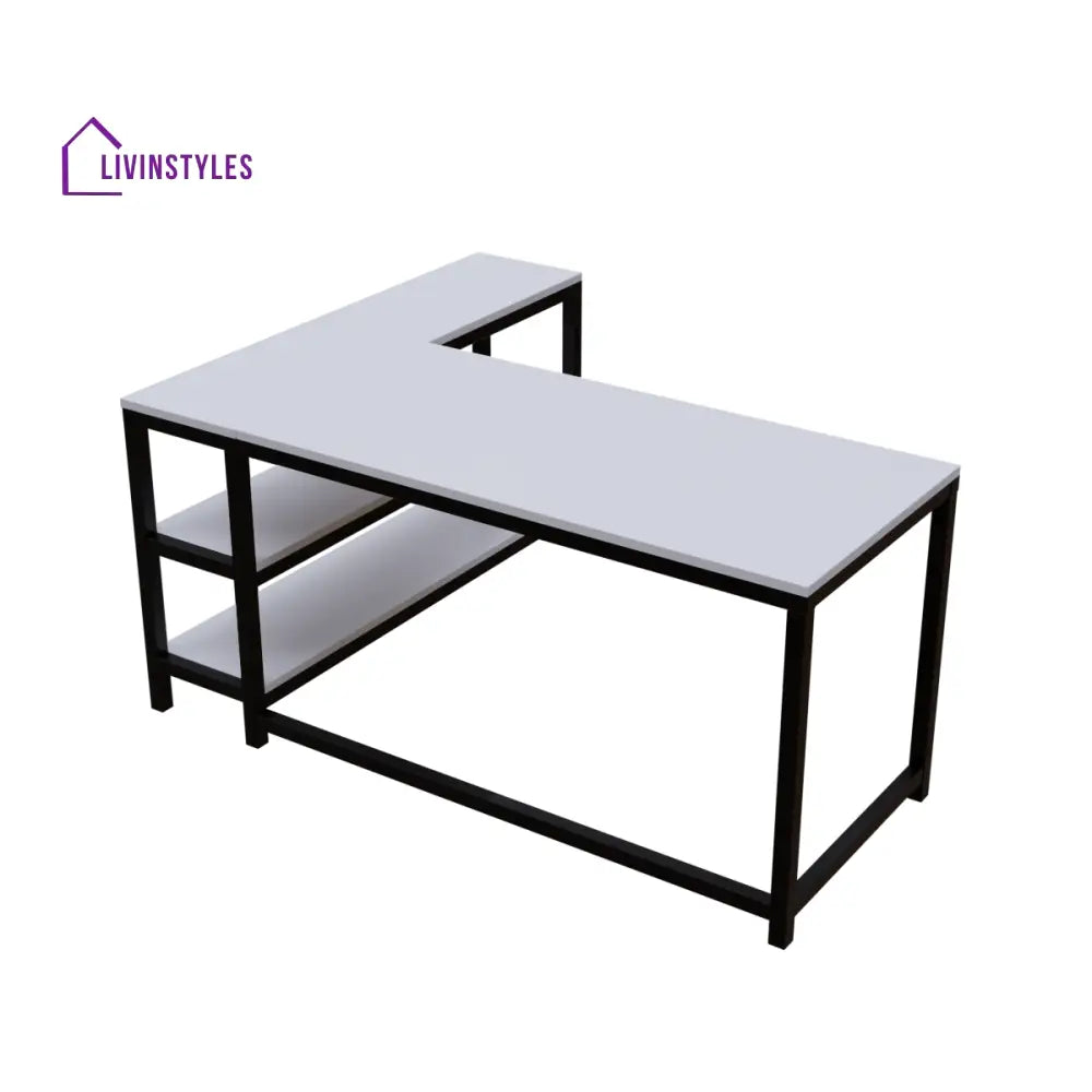 Optimus L shape desk with Storage Design | Computer Table | Study Table for Home - Workstations & Cubicles