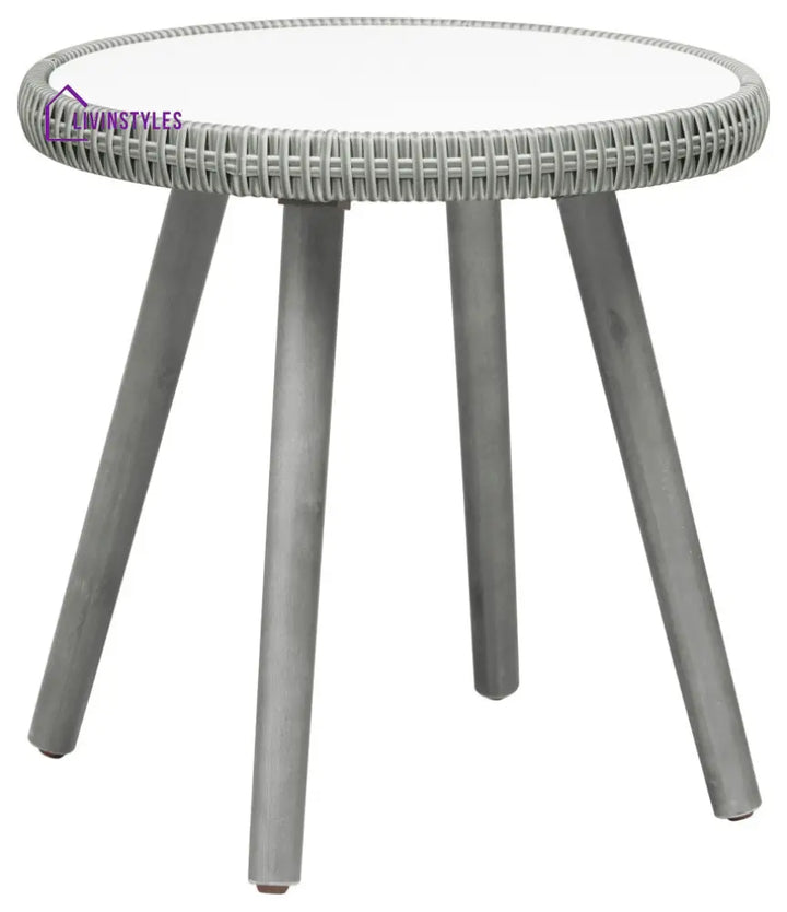 Orek Outdoor Patio Seating Set 2 Chairs and 1 Table Set (Grey + White) - Coffee Table Sets