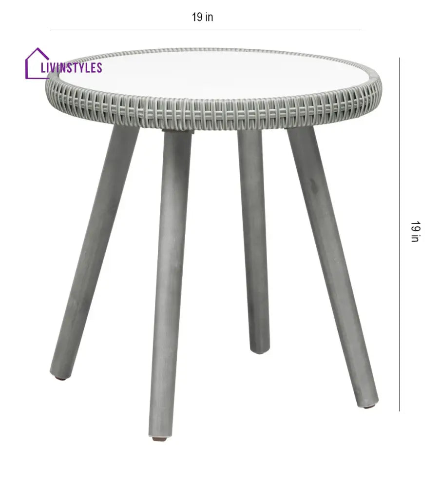 Orek Outdoor Patio Seating Set 2 Chairs and 1 Table Set (Grey + White) - Coffee Table Sets