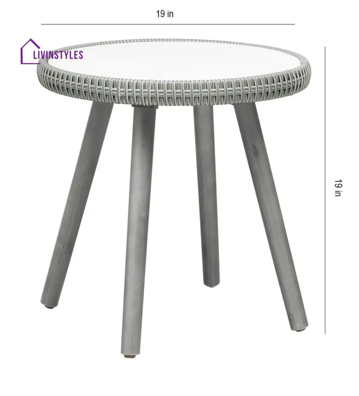 Orek Outdoor Patio Seating Set 2 Chairs and 1 Table Set (Grey + White) - Coffee Table Sets