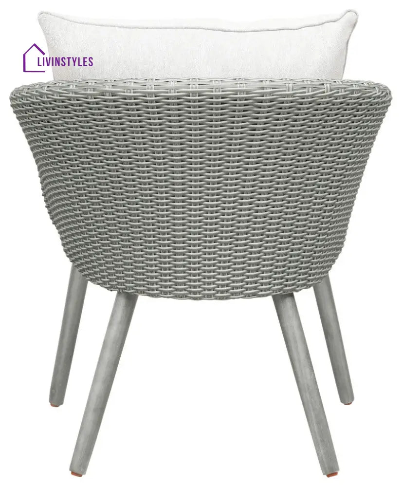 Orek Outdoor Patio Seating Set 2 Chairs and 1 Table Set (Grey + White) - Coffee Table Sets