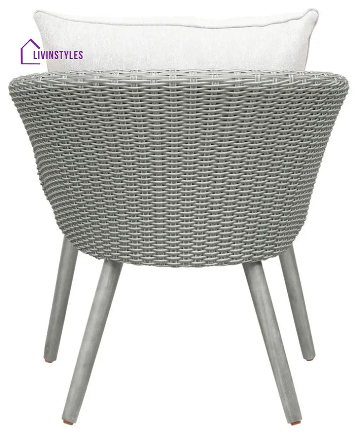 Orek Outdoor Patio Seating Set 2 Chairs and 1 Table Set (Grey + White) - Coffee Table Sets