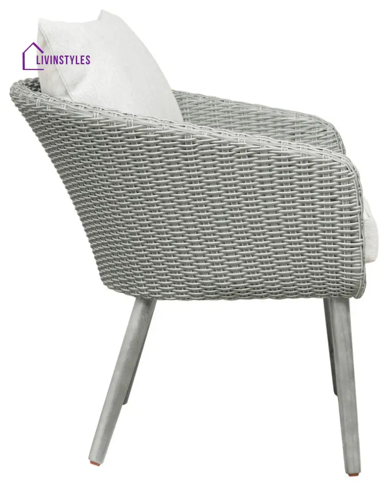 Orek Outdoor Patio Seating Set 2 Chairs and 1 Table Set (Grey + White) - Coffee Table Sets