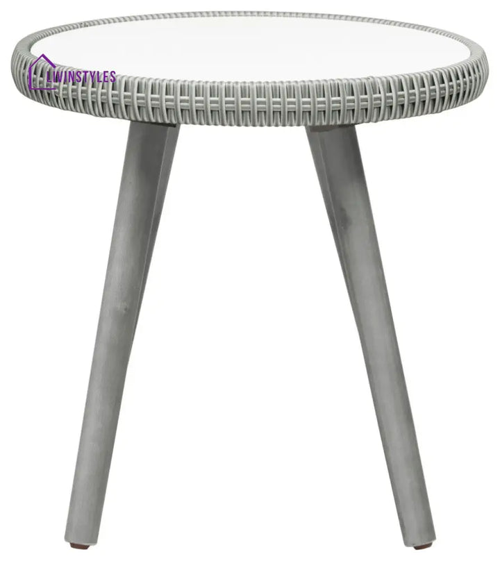 Orek Outdoor Patio Seating Set 2 Chairs and 1 Table Set (Grey + White) - Coffee Table Sets
