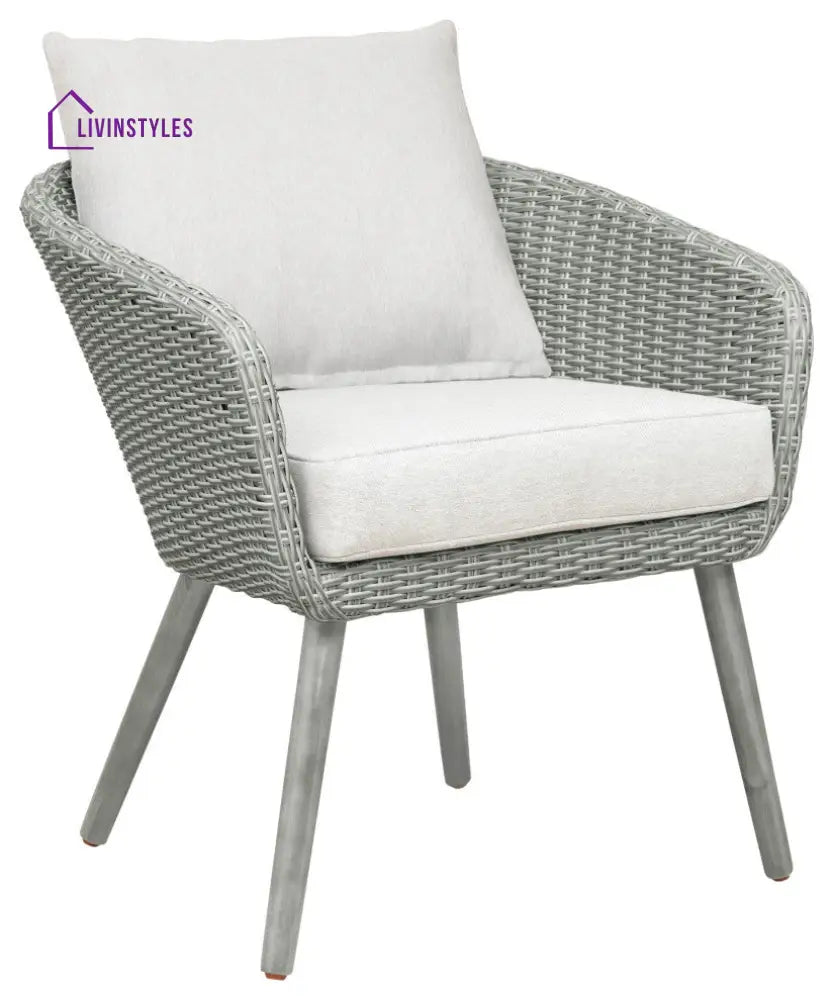 Orek Outdoor Patio Seating Set 2 Chairs and 1 Table Set (Grey + White) - Coffee Table Sets