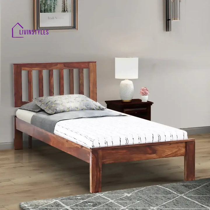 Bhawika Sheesham Wood Single Beds Natural Bedroom Furniture Sets