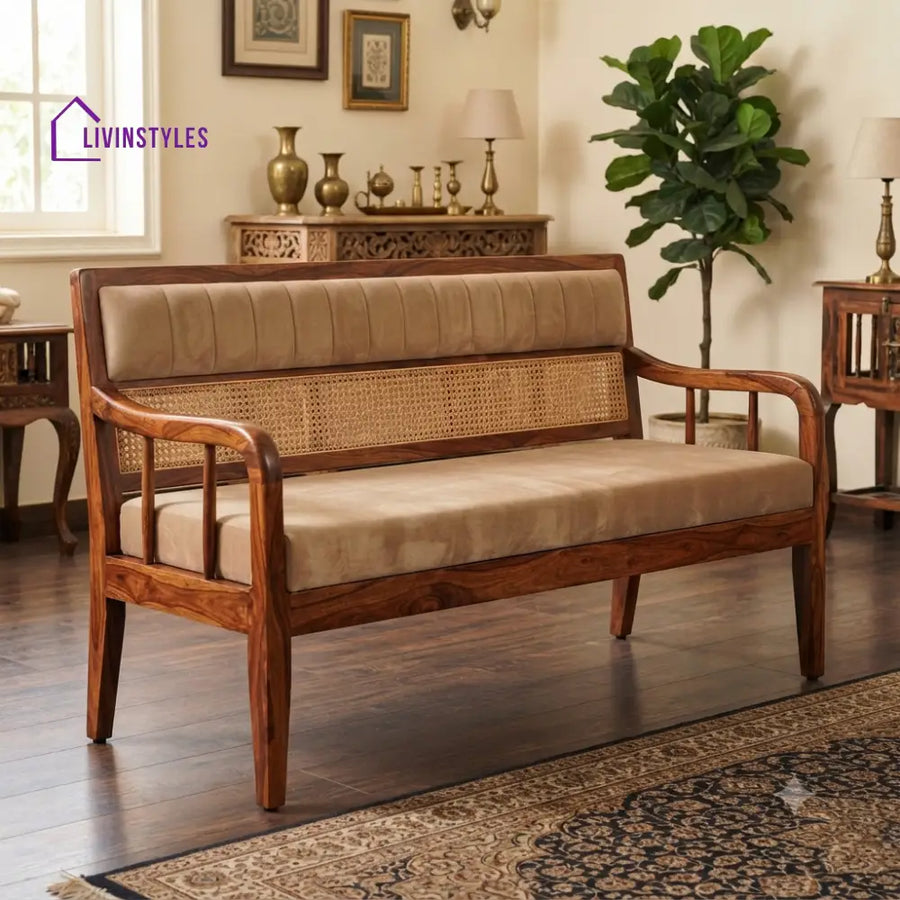 Orwell Wooden Bench for Living Room | Bedroom | Extra Seating
