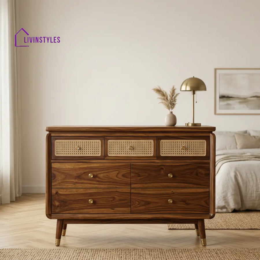 Oscar Solid Sheesham Wood Chest Of Drawers for Living Room | Bedroom