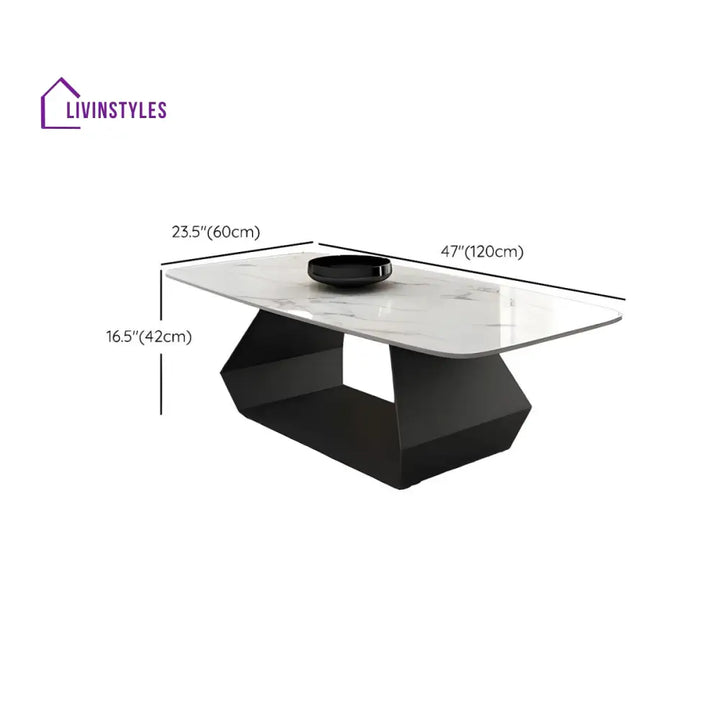 Oshin Stainless Steel Rectangle Shaped Coffee Table for Living Room