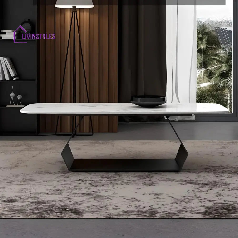 Oshin Stainless Steel Rectangle Shaped Coffee Table for Living Room