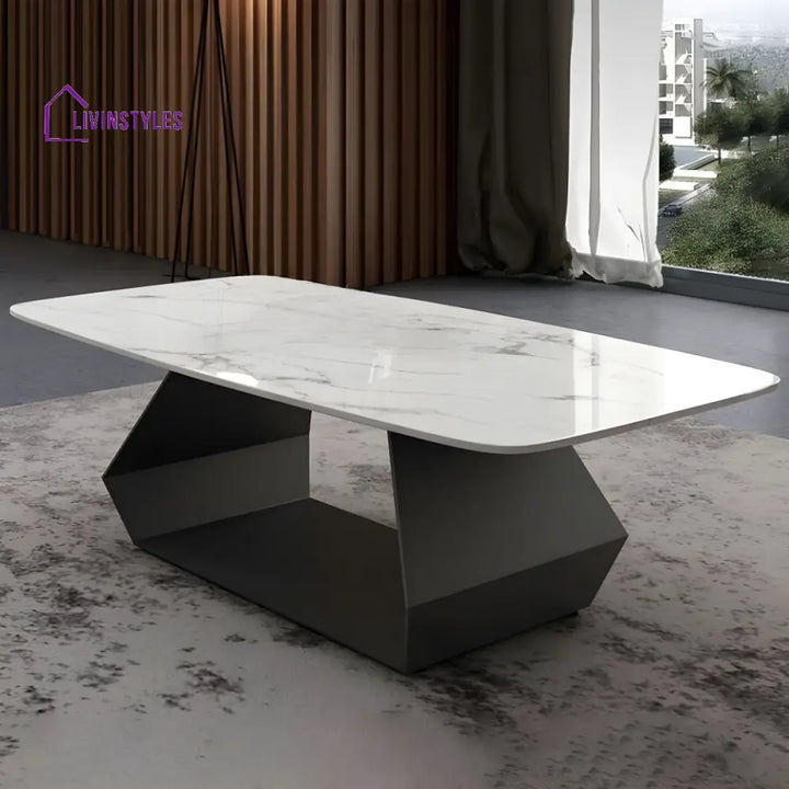 Oshin Stainless Steel Rectangle Shaped Coffee Table for Living Room