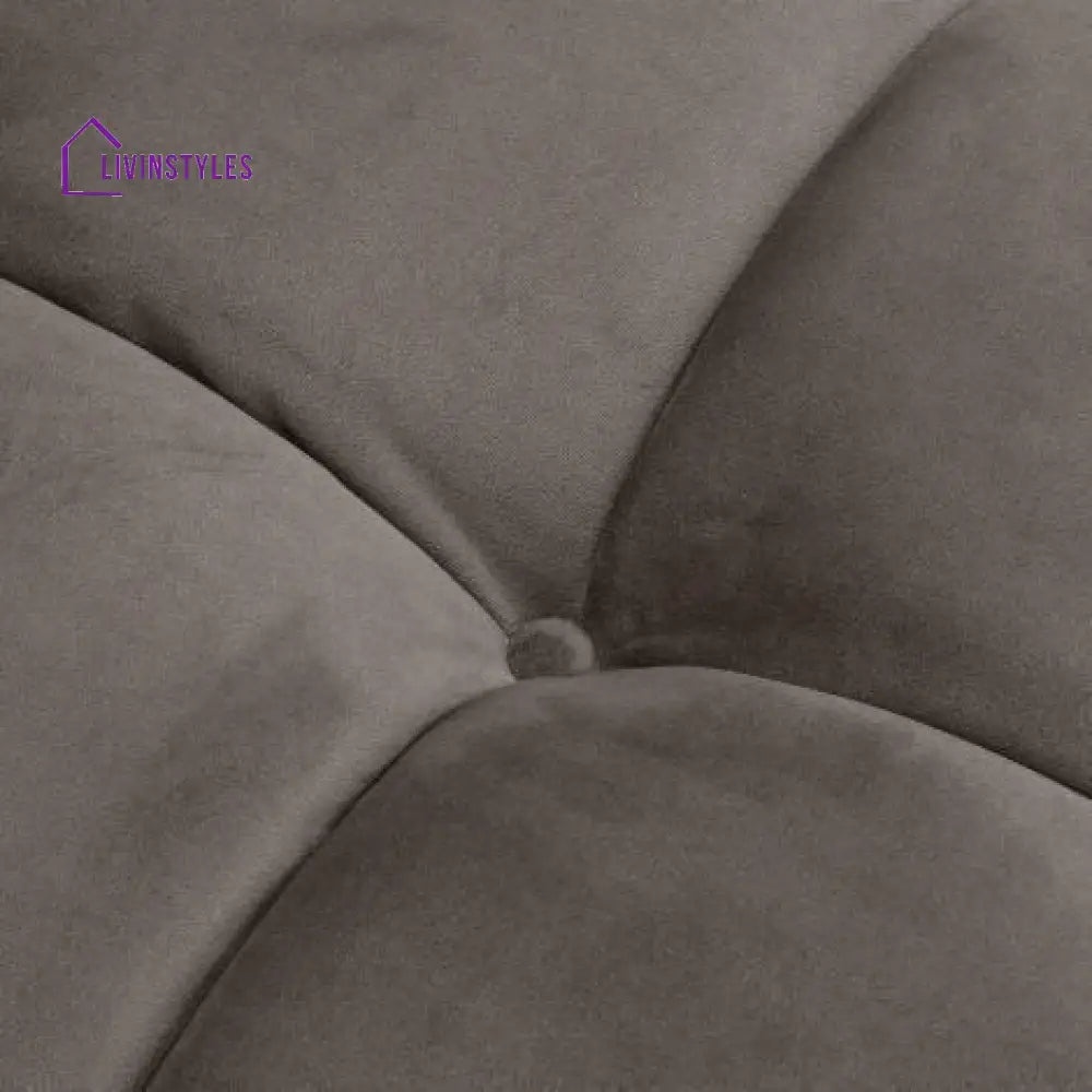 Osip Sofa Grey Velvet with Brushed Steel Legs Living