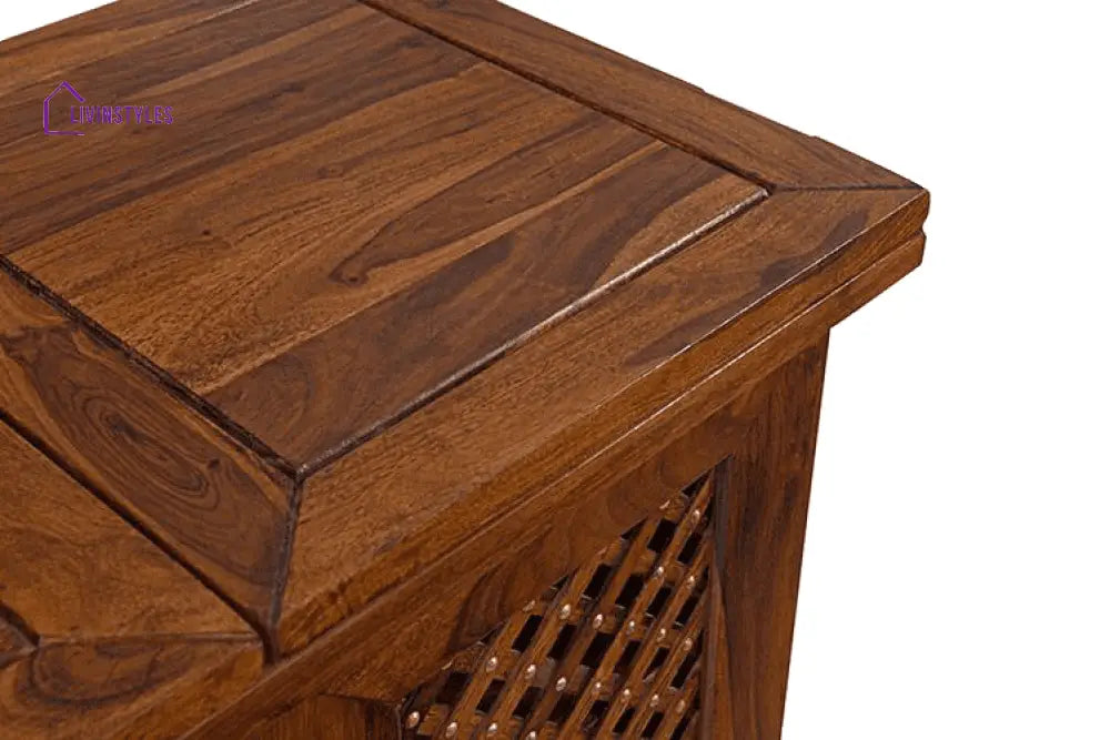 Ostap Solid Wood Jali Bar Cabinet Bar