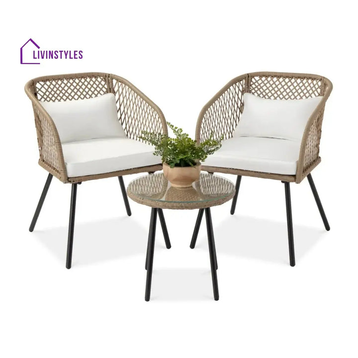 Ottilie Outdoor Wicker 3-Piece Patio Set - Patio Set