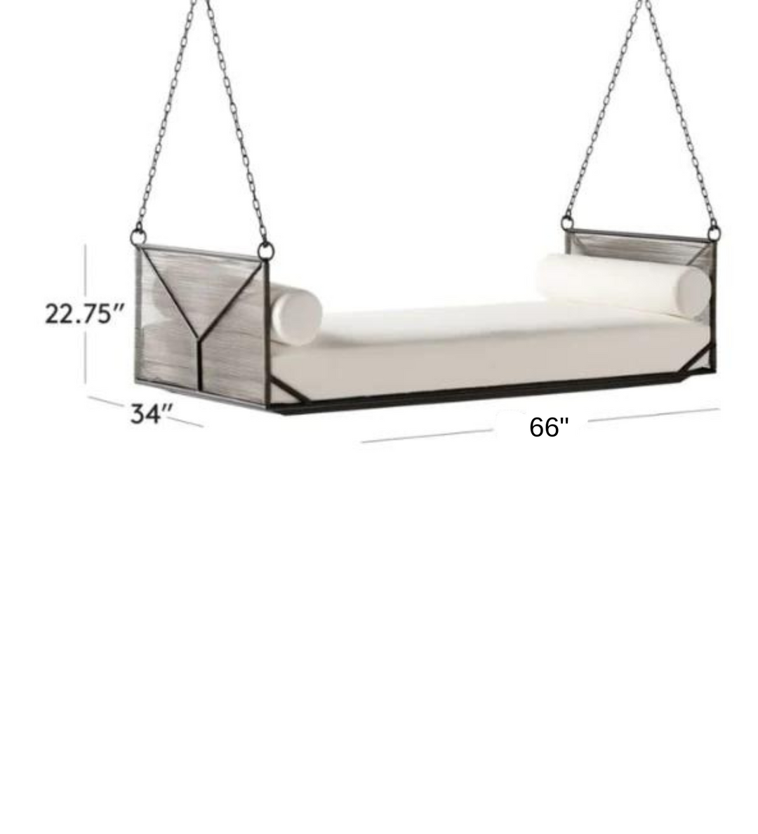 Michel Three Seater Hanging Swing Without Stand For Balcony , Garden Swing (Grey)