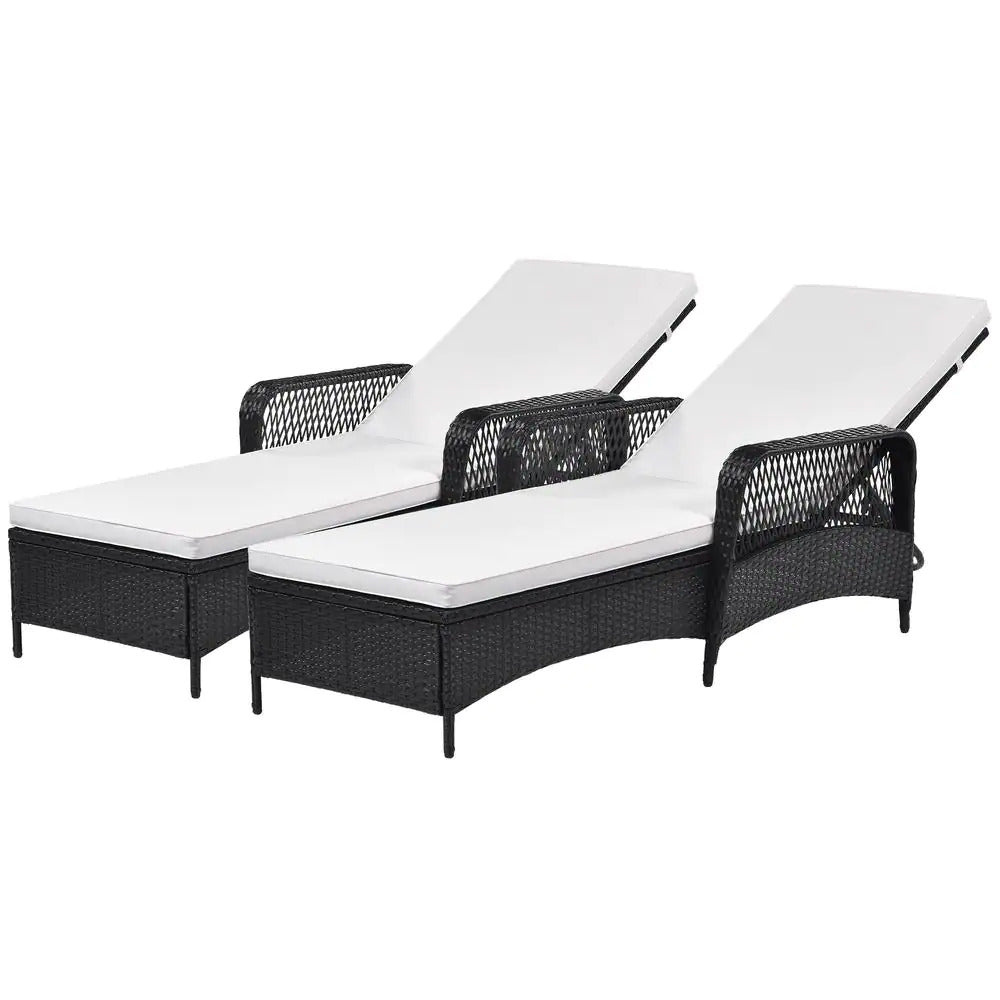 Amaze Outdoor Swimming Poolside Lounger Set of 2 (Black)