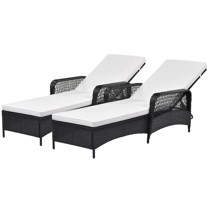 Amaze Outdoor Swimming Poolside Lounger Set of 2 (Black)