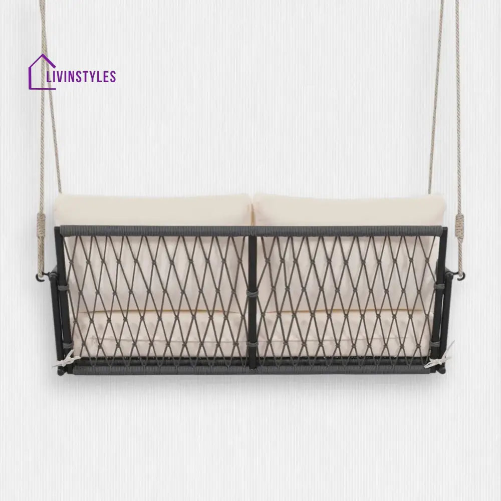 Outdoor Rope Swing 2-Person Hanging Chair Weatherproof Porch Swing - Swing