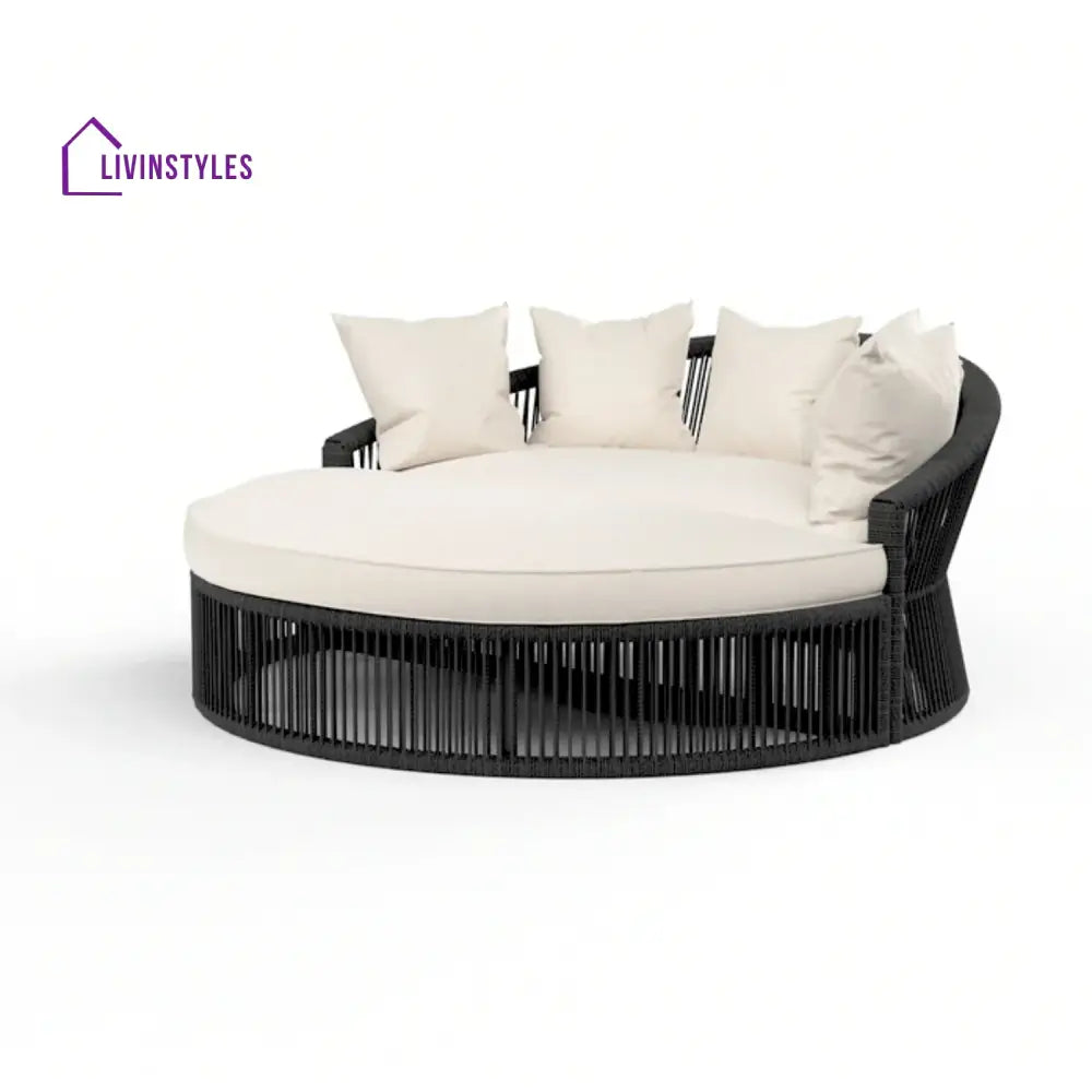 Outdoor Round Rope Daybed Sofa – Unique Design for Poolside - Daybed
