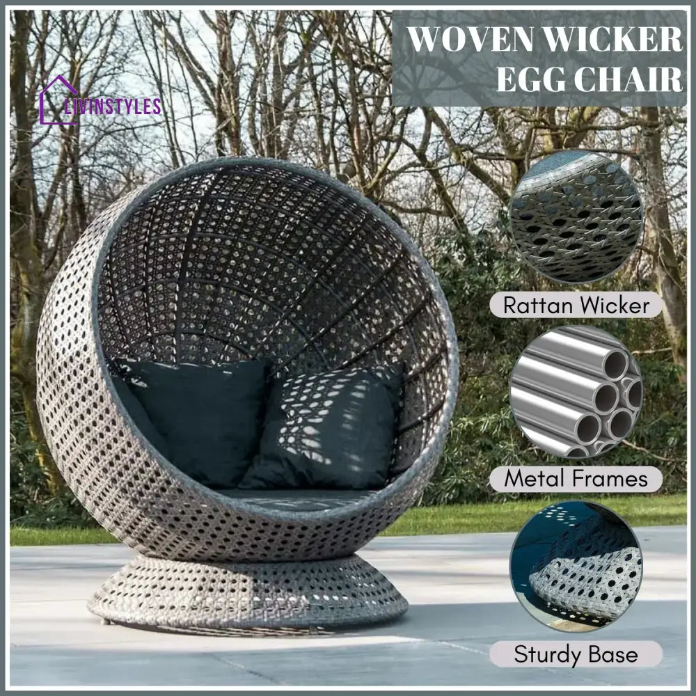 Outdoor Single Seater Basket Swing For Balcony & Garden - Egg Chair